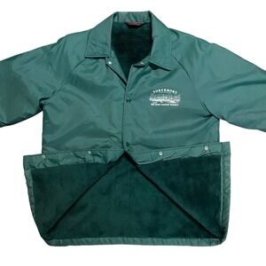 VTG 80s 70s Streetwear Mens Sz S Fleece Lined Whiskey Coaches Jacket Green USA